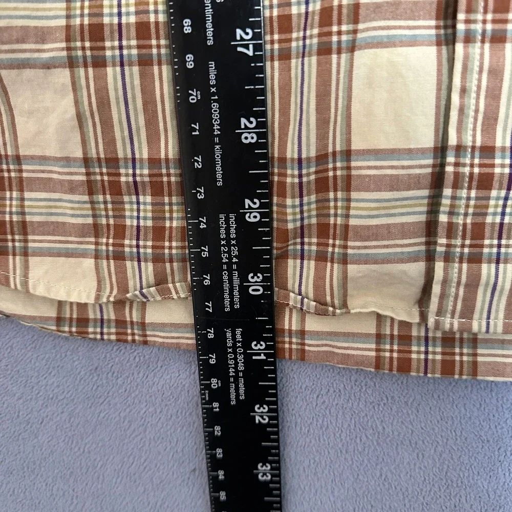 Pendleton Plaid Button Down Shirt Wrinkle Resistant Tan Brown Mens Size Large - Picture 4 of 11
